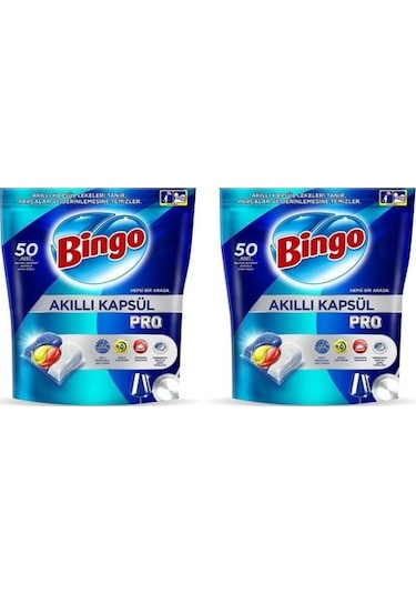 Bingo Akıllı Kapsül Pro Bulaşık Makinesi Deterjanı 2 x 50 Tablet