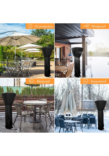 Aubyhe 240x92x59cm 210d Oxford Pu Kaplama Bahçe Isıtıcı Koruması - Su Geçirmez, Yağmur Ve Güneş Tenkidi, Toz Ve Rüzgar Koruma