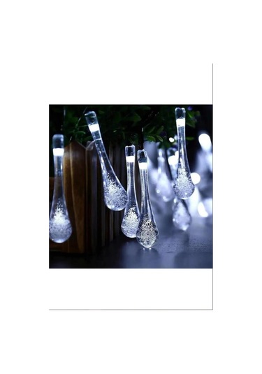 Beyaz Renk 5 Metre 1 Adet Solar Dış Mekan Işıkları Güneş Enerjili Led Işıkları Beyaz