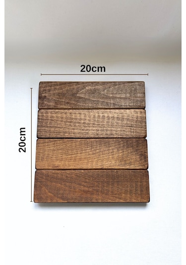 Dekoratif Kahverengi 1. Sınıf Masif Ahşap El Yapımı Sunum Altlığı
