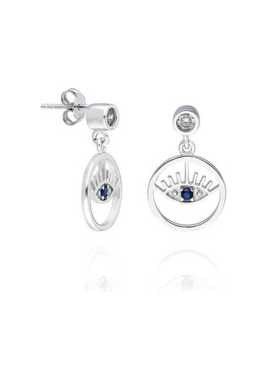 Gümüş Küpe Taşlı Vidalı Sallantılı Gümüş Bayan Küpesi Kupe-318