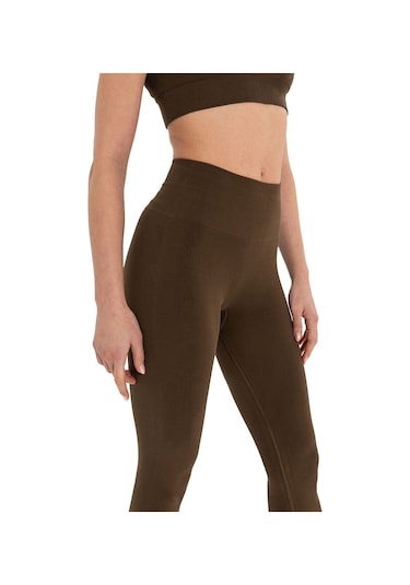 Inguz Seamless Pamuk Yoga Tayt Kahverengi