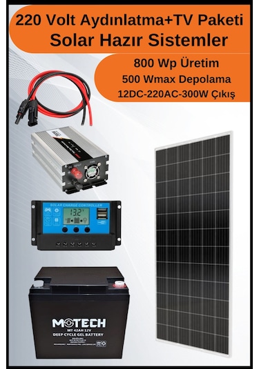 N&D Lighting Tv+aydınlatma Short Mono Solar Paket 220 Volt-800wp