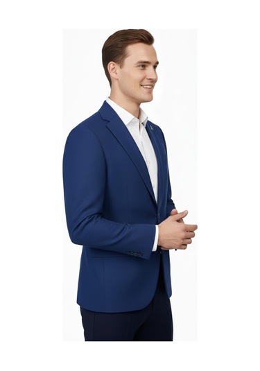 Erkek Tek Spor Ceket Çift Yırtmaçlı Bgl-st04982 İndigo