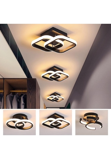 Novahub Double Circle Ac85-265v Metal Tavan Işık Kısılabilir Aydınlatma Koridor Koridor Giriş Yolu Koridor Armatürleri Akrilik Ev Kapalı Lamba Diğer Diğer