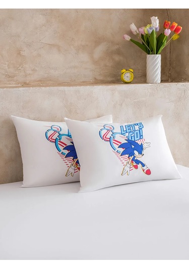 Karışık Sonic Baskılı Yastık Kılıfı 2'li 50x70 Cm Çok Renkli