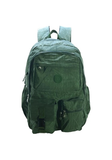 Klinkır Okul Çantası Lise Ortaokul Üniversite Kadın Sırt Çantası Hafif Kumaş Çok Cepli Yeşil