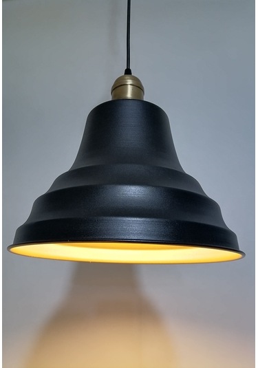 Riolight Retro Siyah Içi Gold Tekli Metal Sarkıt Çap: 27Cm (538288404)