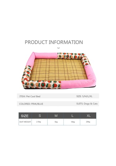 Maiyame Pet Summer Cool Mat Hasır Bambu Uyku Yatağı Orta Boy Evcil Köpek Kedi İçin Rahat Yastık 11