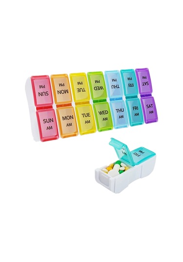 Xiyyadms Haftalık 14 Bölmeli İlaç Kutusu - Su Geçirmez, Nem Engellediği, Kolay Taşınabilir, Gıda Seviyesi Pp Malzeme, İlaç Ve Küçük Eşyalar İçin Saklama Kutusu Beyaz