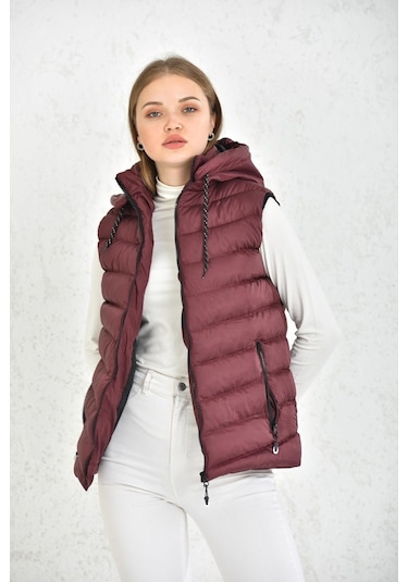 Wapp Unisex Bordo Mikro Jel Dolgu Çıkarılabilen Fermuarlı Kapüşon Çok Renkli