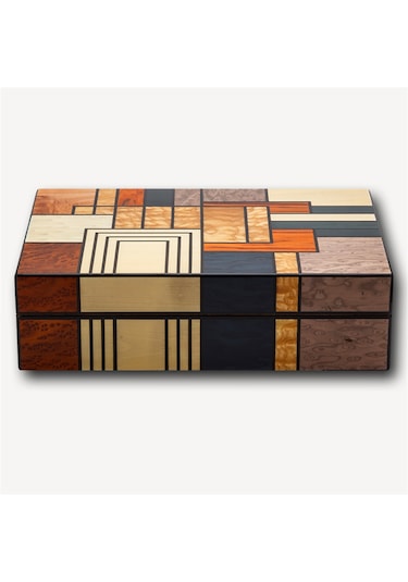 Lubinski İspanyol Sedir Puro Kutusu Humidor Abstract 30s