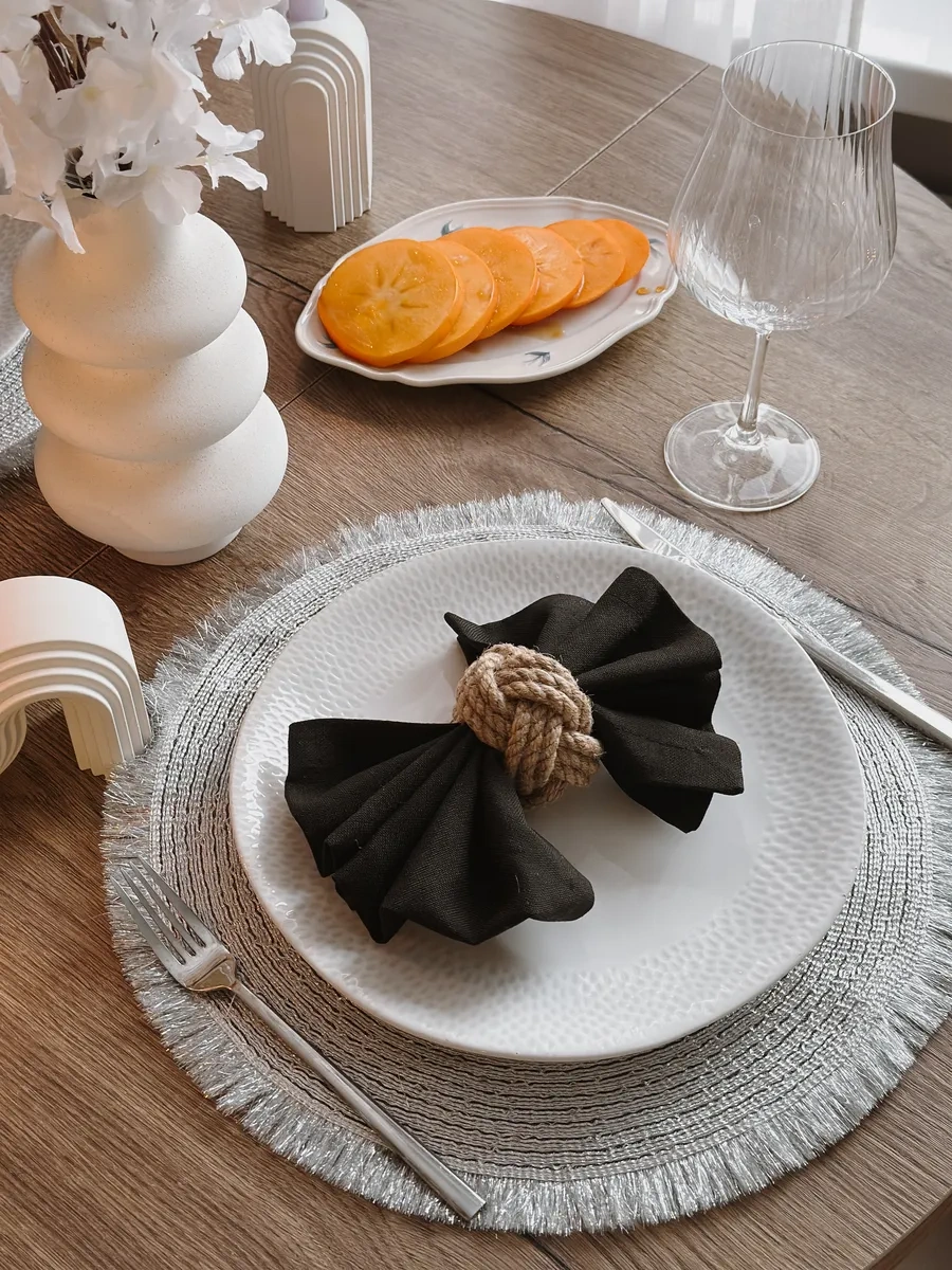 Leohome 4 Adet Masa Servisi İçin Servis Peçeteleri 189076104 Siyah