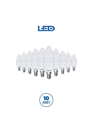 Rtl02111-10 Rother Led Mum Avize Ampul 6w E14 470 Lümen 4500k Gün Işığı Enerji Tasarruflu Ampul 10 A