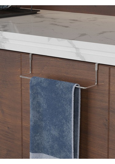 Suntel Dolap Kapağına Geçmeli Havluluk Askı Aparatı Chrome Gri
