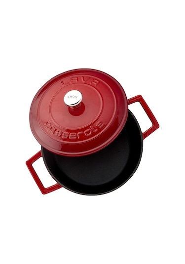 Lava Döküm Yuvarlak Tencere Çap 20 cm - Folk  Mavi