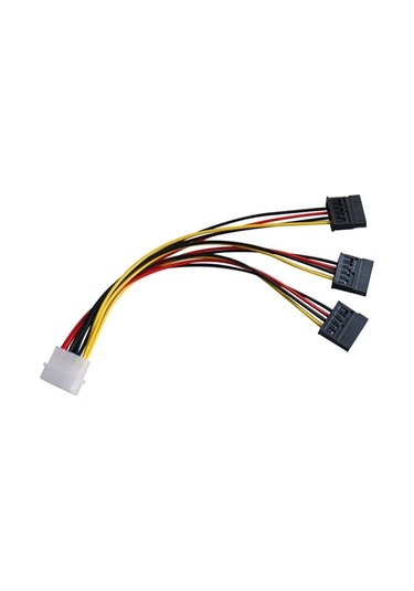 Ancheyn Üçlü 3 Port İde Molex Sata Power Hdd 4 Pin Güç Kablosu 5101