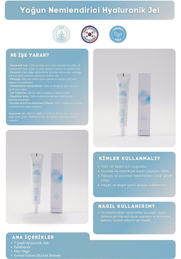 Centecassol Hyaluronik Asit İçeren Nemlendirici Jel 40 ML