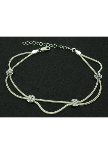 Gümüş Halhal Midyat Hasırı Bayan Taşsız Halhal Kadın Halhal