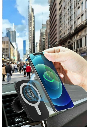 İos Uyumlu Manyetik Tasarım Magsafe İphone 12/13/14/15 Araç Şarjı Çok Renkli