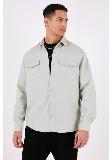 Buratti Pamuklu Regular Fit Çift Cepli Erkek Gömlek Cf24W116927 Mint