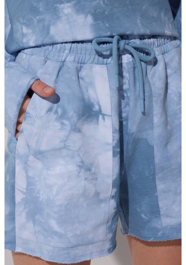 Lee Regular Fit Normal Kesim %100 Pamuk Lastikli Bel Desenli Sweat Şort L231231400 Mavi