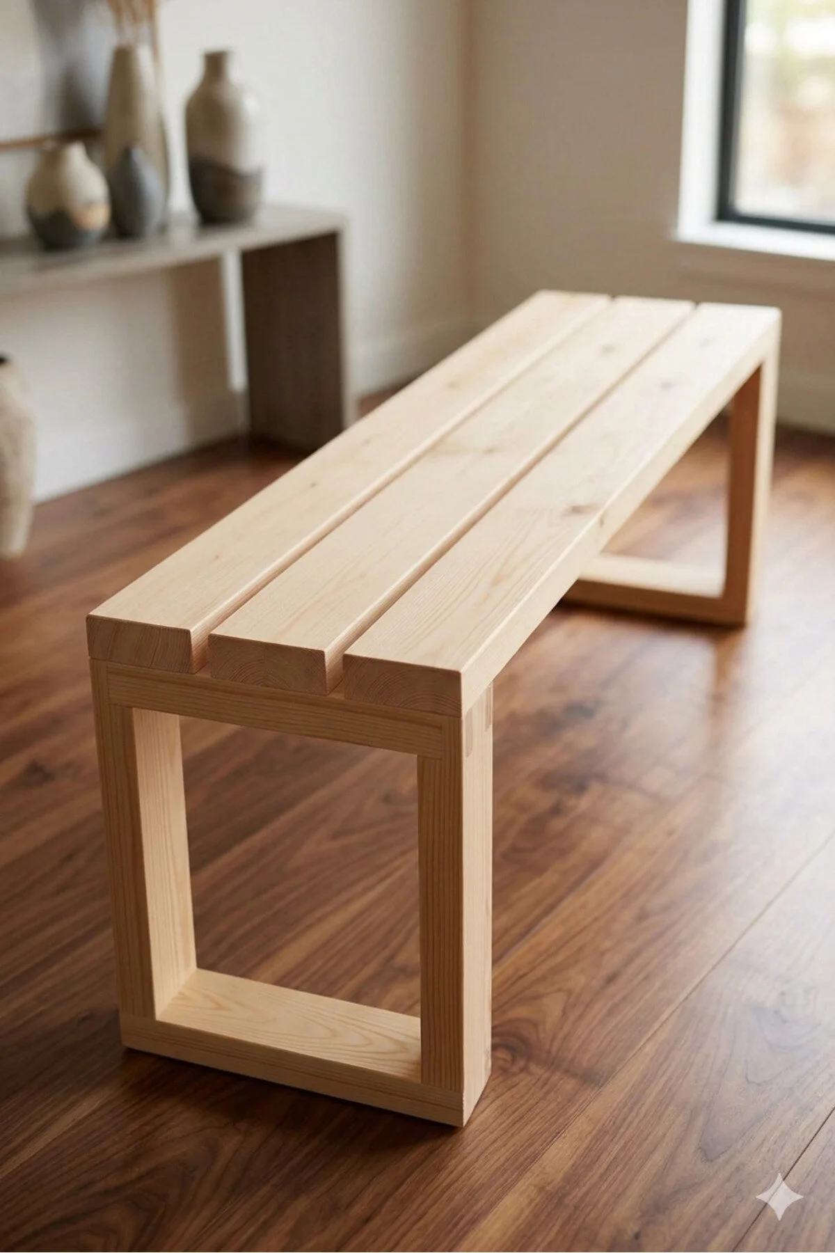 Ladin Masif Ahşap Bank Tabure 70x30 Cm Naturel