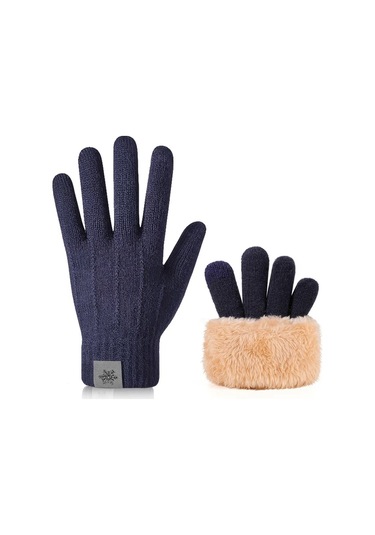 Elmpaly Kadın Erkek Termal Dokunmatik Kışlık Eldiven - Koyu Gri Kış Spor Ve Outdoor Koyu Gri