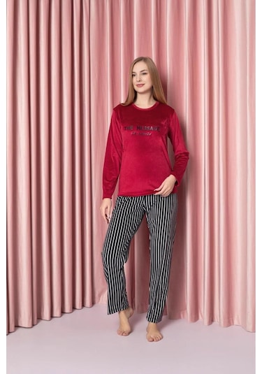 Sude Kadın Kışlık Kadife Pijama Takımı K200/808 - 1 Adet 001 Sude Kadın Kışlık Kadife Pijama Takımı K200/808 - 1 Adet 001