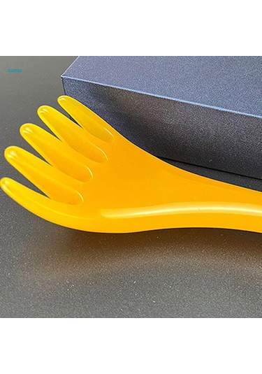 Uzun Saplı Geniş Diş Saç Tarak Kafa Saç Fırçası Kazıma Kafa Derisi Salon Aracı Boyun Geri El Kol Bakım İçin Taşınabilir Tarak, Sarı