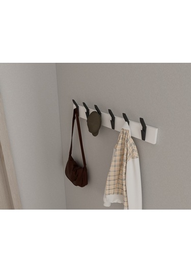 Hepsi3boyutlu Modern Duvar & Kapı Kanca Askılık - 6 Adet Siyah Kanca Askılık - Model No : 3 Siyah