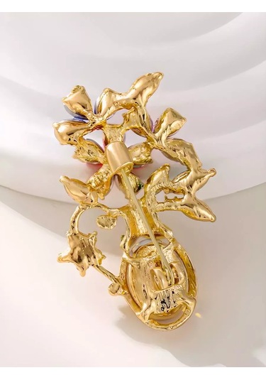 Bijoubijou Takı Broş Çiçekler 244262820 Altın Rengi