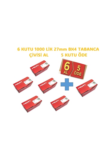 Hilti Bx4 Uyumlu Beton Çivileri Şeritli 27 Mm 6 Al 5 Öde