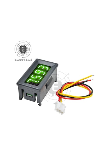 Aideepen3 Adet Lcd Dijital Voltmetre Dc 0-100v 0.36 İnç 3 Kablolu 4 Haneli Gerilim Ölçer Test Cihazı