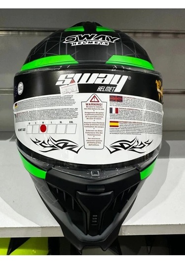 Sway Sw-865 Motosiklet Kaskı Yeşil Gri Siyah