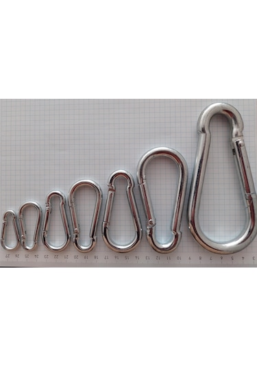 Geçmeli Yapış Kanca Karabina Yaylı 6 Mm - 6 Cm