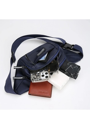 Blue Erkek Büyük Kapasiteli Spor Bel Paketi Taşınabilir Anti Mavi