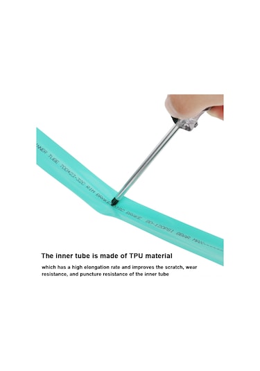 Monyee Yol Bisikleti Hafif Tpu İç Lastik - 700c 23-35c Uyumlu, Fv 80l Ağızlı, Dayanıklı, Yeşil Çok Renkli