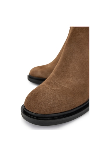 Tamer Tanca Kadın Hakiki Deri Vizon Topuklu Bot 1066 3401 Bn Bot Sk24-25 Sugero Suet Tarçın