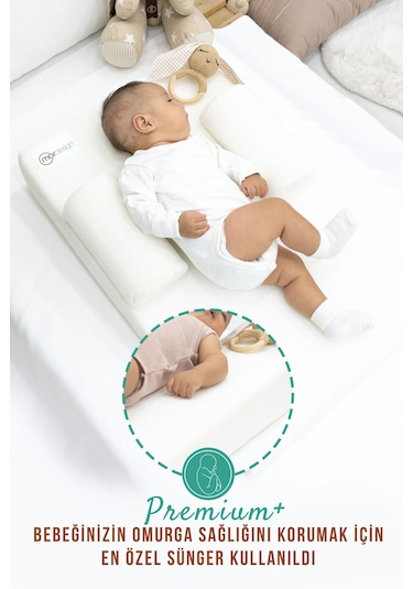 Mordesign Bebek Yatağı, Yıkanabilir, Ayarlanabilir Yan Bariyer Yastıklı Reflü Yatağı Beyaz Zg989-1