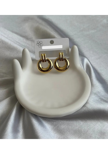 Gold Renk Çoklu Halka Küpe Altın