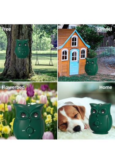 Hallow Çift Ultrasonik Köpek Havlaması Kontrol Cihazı Koyu Yeşil
