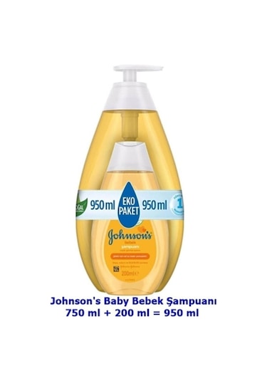 Johnson's Baby Bebek Şampuanı 750 ML + Bebek Şampuanı 200 ML