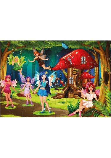 Star Puzzle 2x50 Parça Çocuk Puzzle - Peri Diyarı 1 Adet
