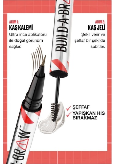 Maybelline New York Build A Brow 2in1 Kaş Kalemi ve Jeli Ash Brown