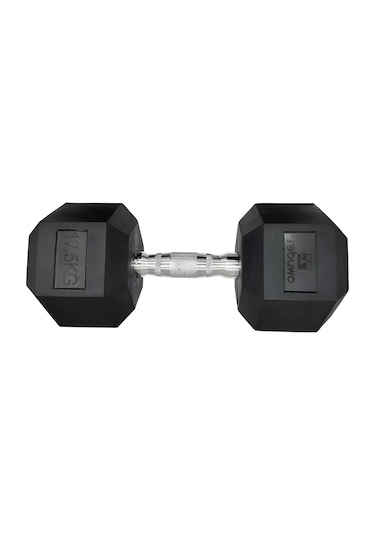 Rebuwo 17.5 KG 1 Adet Hex Dambıl Kauçuk Altıgen Dambıl Hex Dumbbell