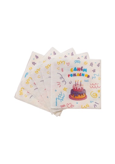 Strana Karnavalia Masa İçin Kağıt Peçeteler "iyi Ki Doğdun" 50 Parça Set 324947555 Beyaz