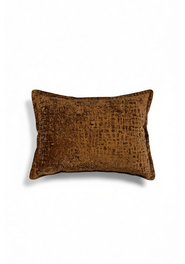 Kırlent İthal Kadife Kumaş 3'lü Set - Yumuşak Dokulu Dekoratif Özel Tasarım Kırlent Kılıfı Kiremit