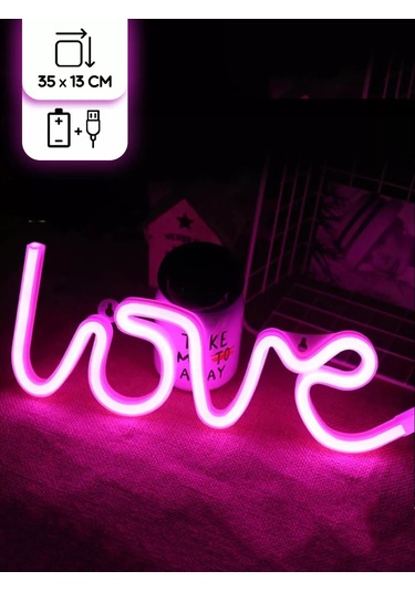 Riota Neon Love Yazı Lambası, Pembe Işık 175487402 Pembe