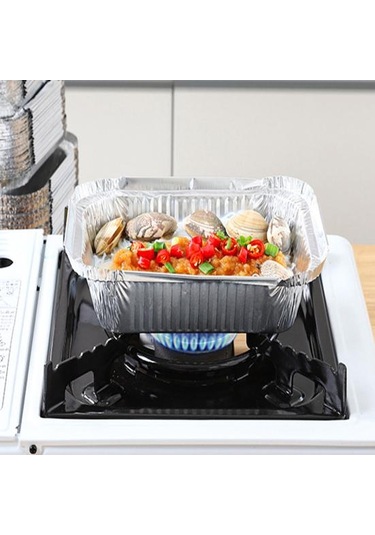 10/30 Adet Tek Kullanımlık Alüminyum Folyo Su Yağ Geçirmez Kare Pişirme Folyo Kutusu Yüksek Sıcaklık Dayanımı Fırın Tepsisi 10 Diğer